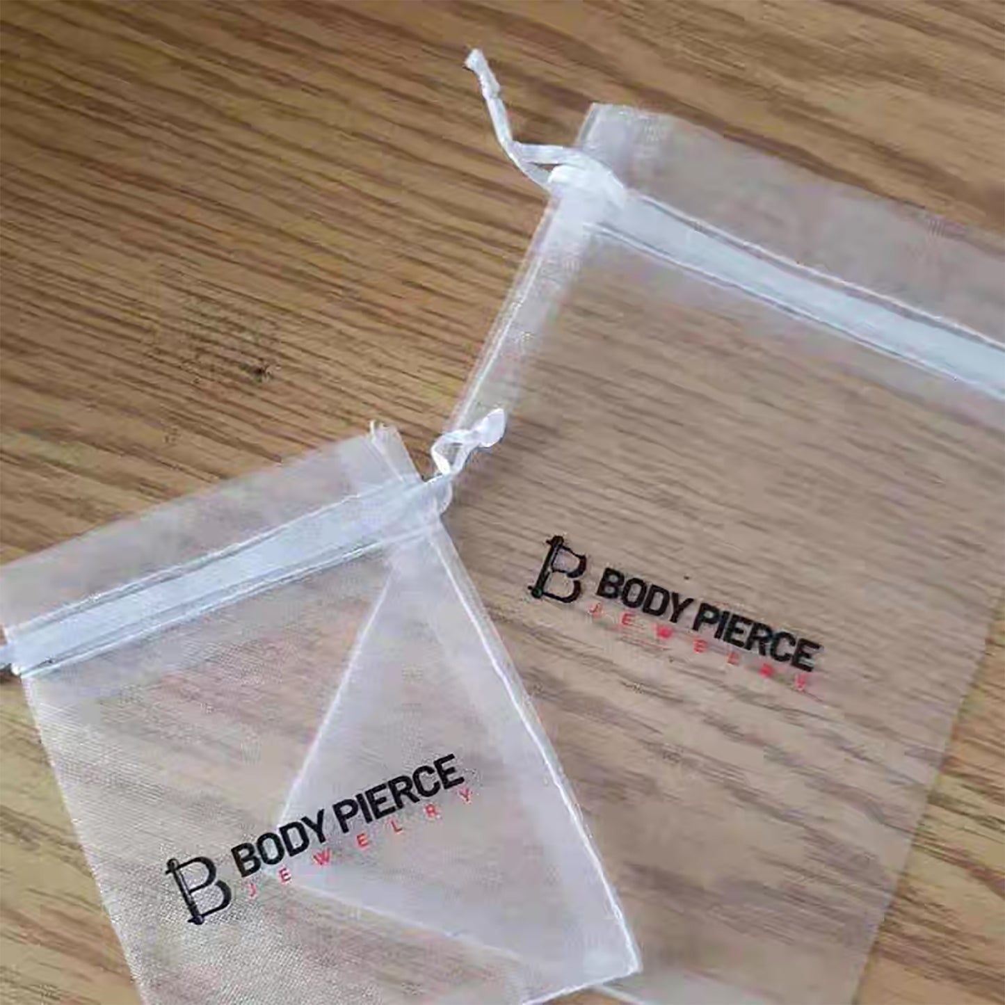 100 pcs Custom Logo Organza Mesh Bags