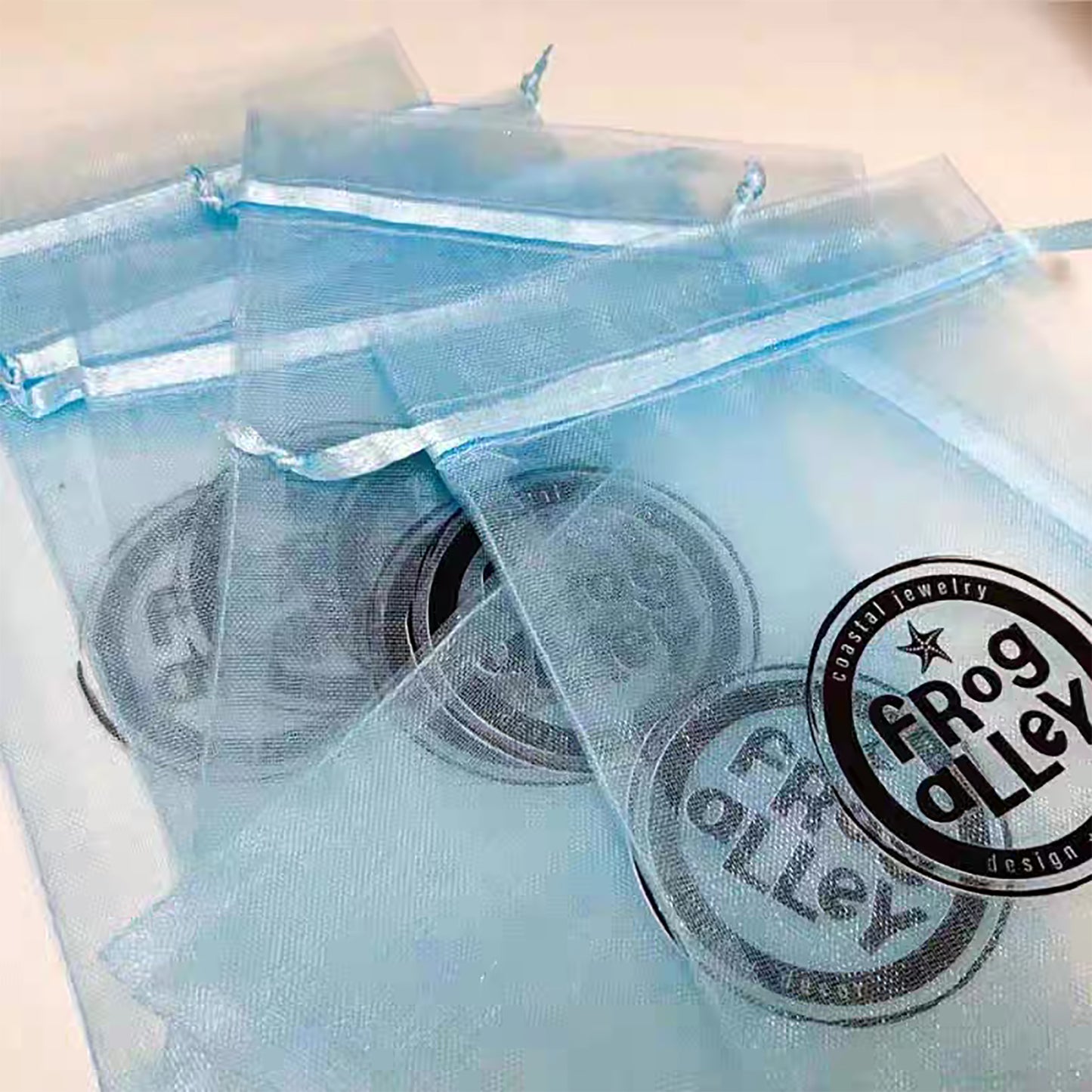 100 pcs Custom Logo Organza Mesh Bags