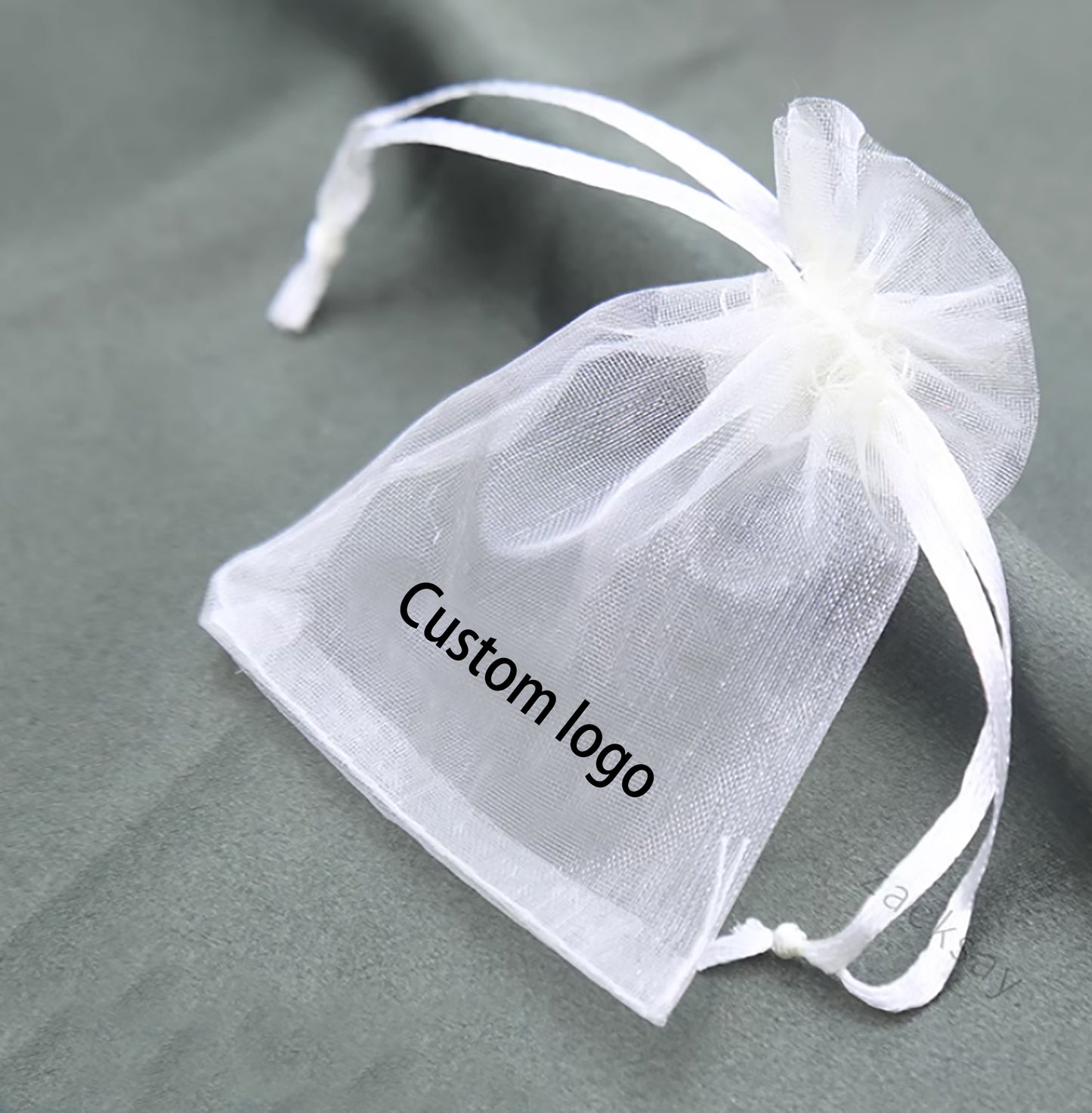 100 pcs Custom Logo Organza Mesh Bags