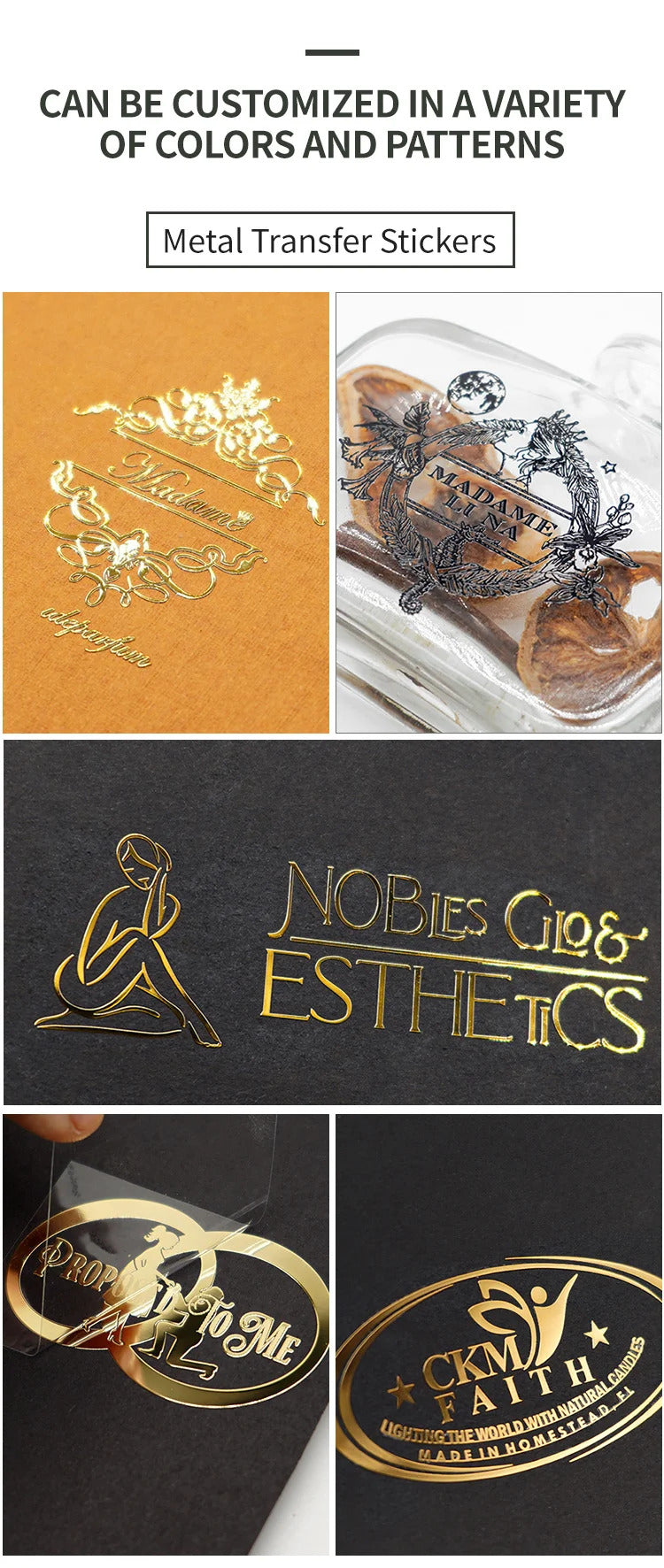 Custom Nickel 3d Logo Transfer stickers