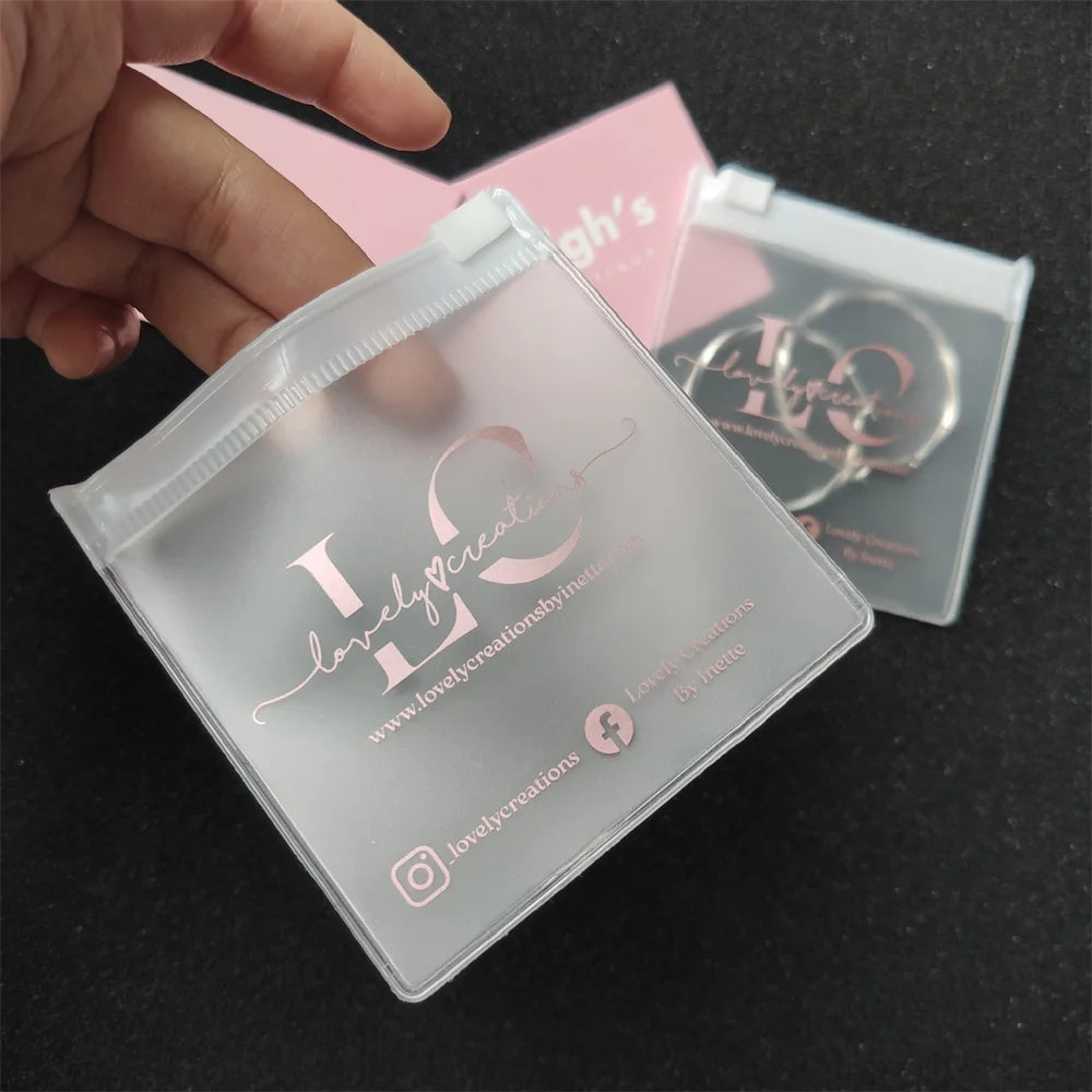 Custom Logo Printed Small Jewelry Frosted Packaging Bags Wholesale
