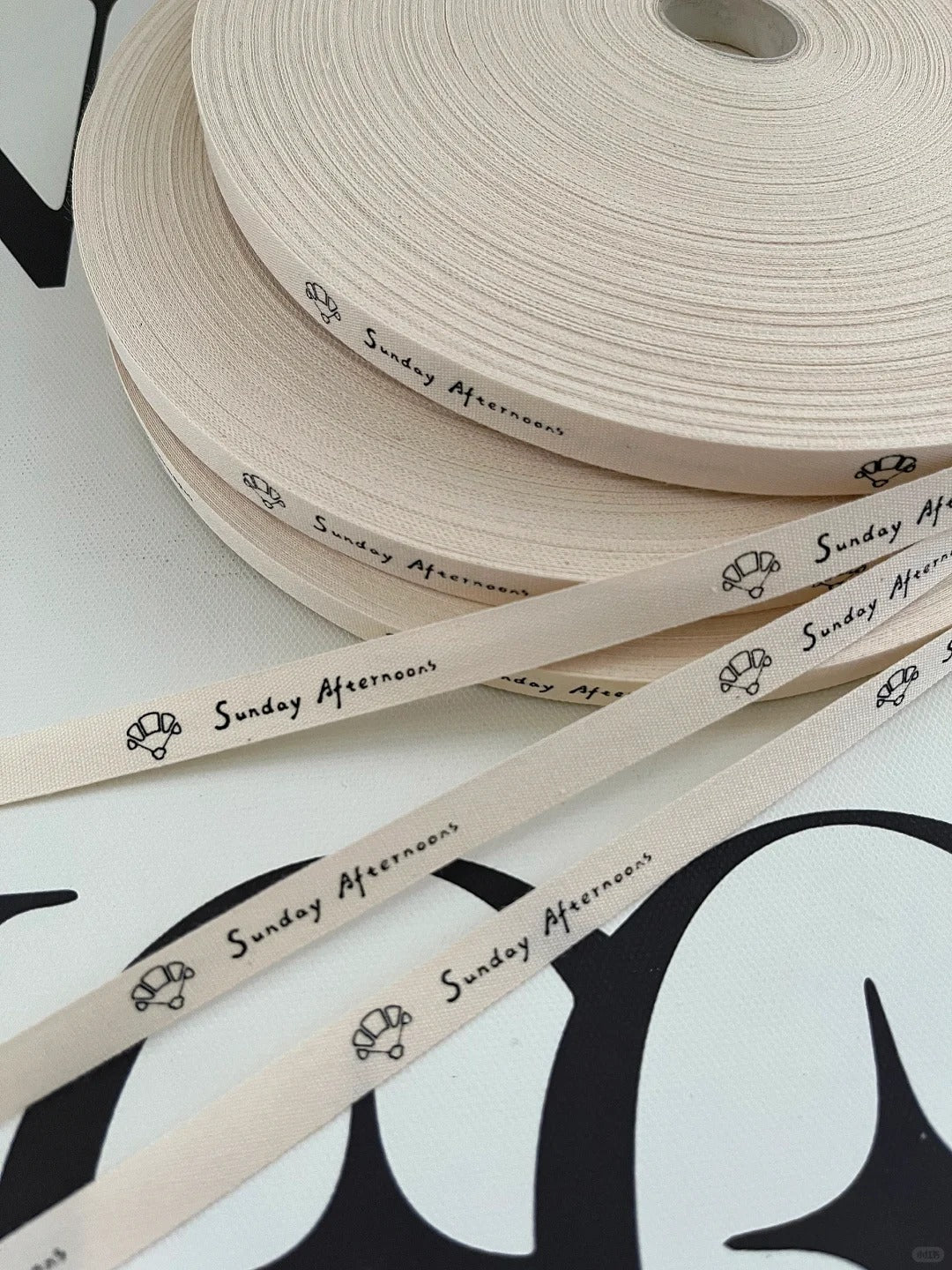 100yards 1/2 inch Customized Logo Cotton Ribbon