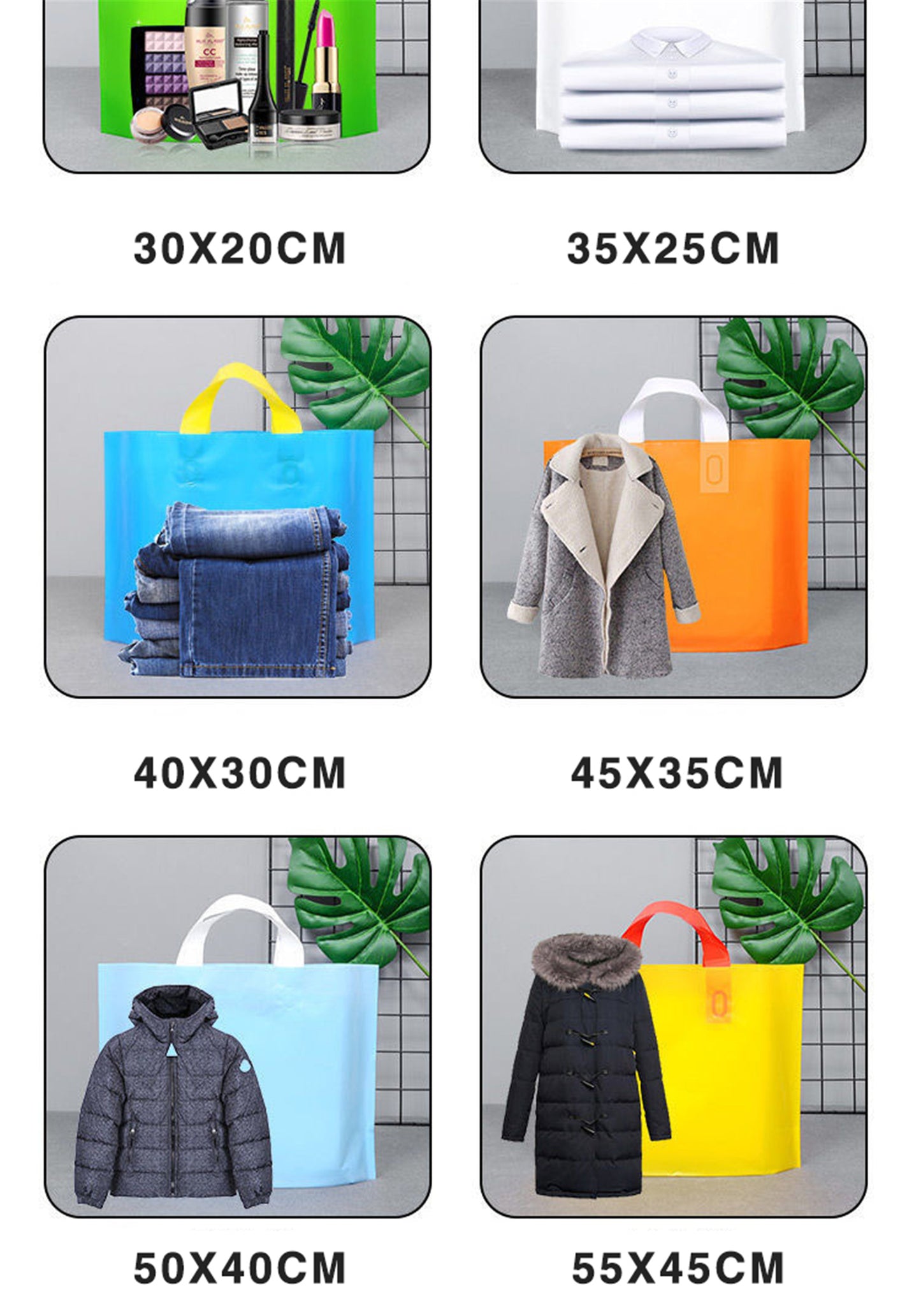 100PCS Custom Logo Plastic Shopping Bags