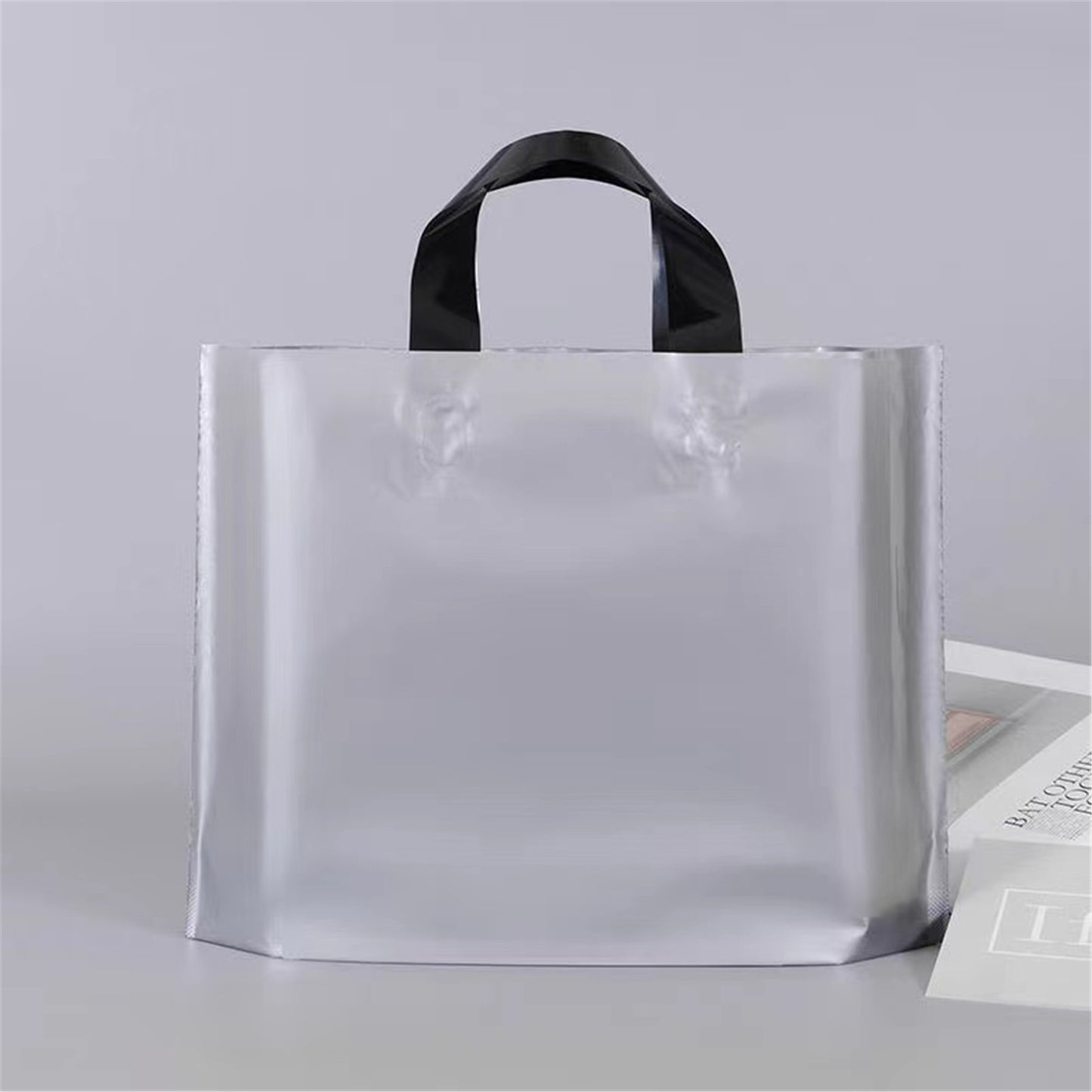 100PCS Custom Logo Plastic Shopping Bags
