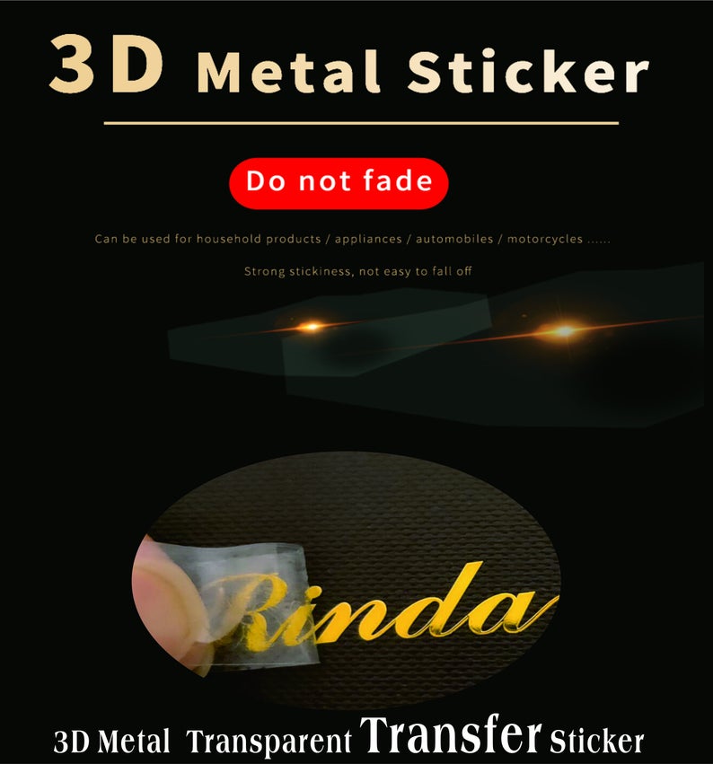 Custom 3d Logo Metal Transfer Stickers