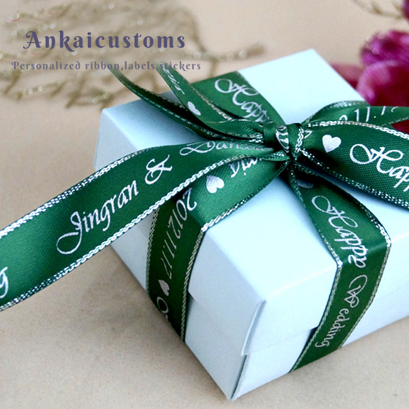 Ring Custom Ribbon Personalized Gold Edge Satin Ribbon – Ankaicustom