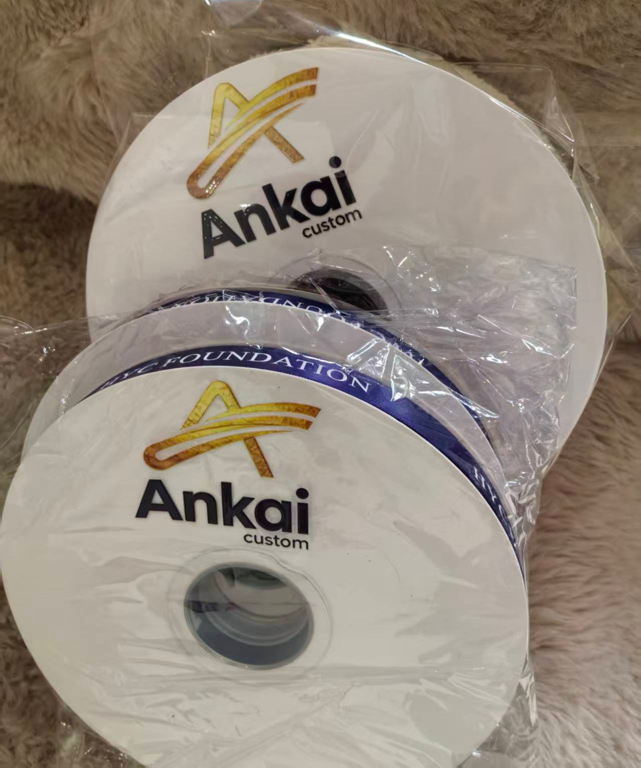Ankaicustom 100 Yards/Roll Personalized  Logo Satin Ribbon