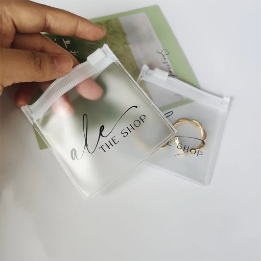 Custom Logo Printed Small Jewelry Frosted Packaging Bags Wholesale