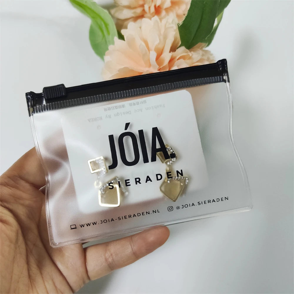 Custom Logo Printed Small Jewelry Frosted Packaging Bags Wholesale