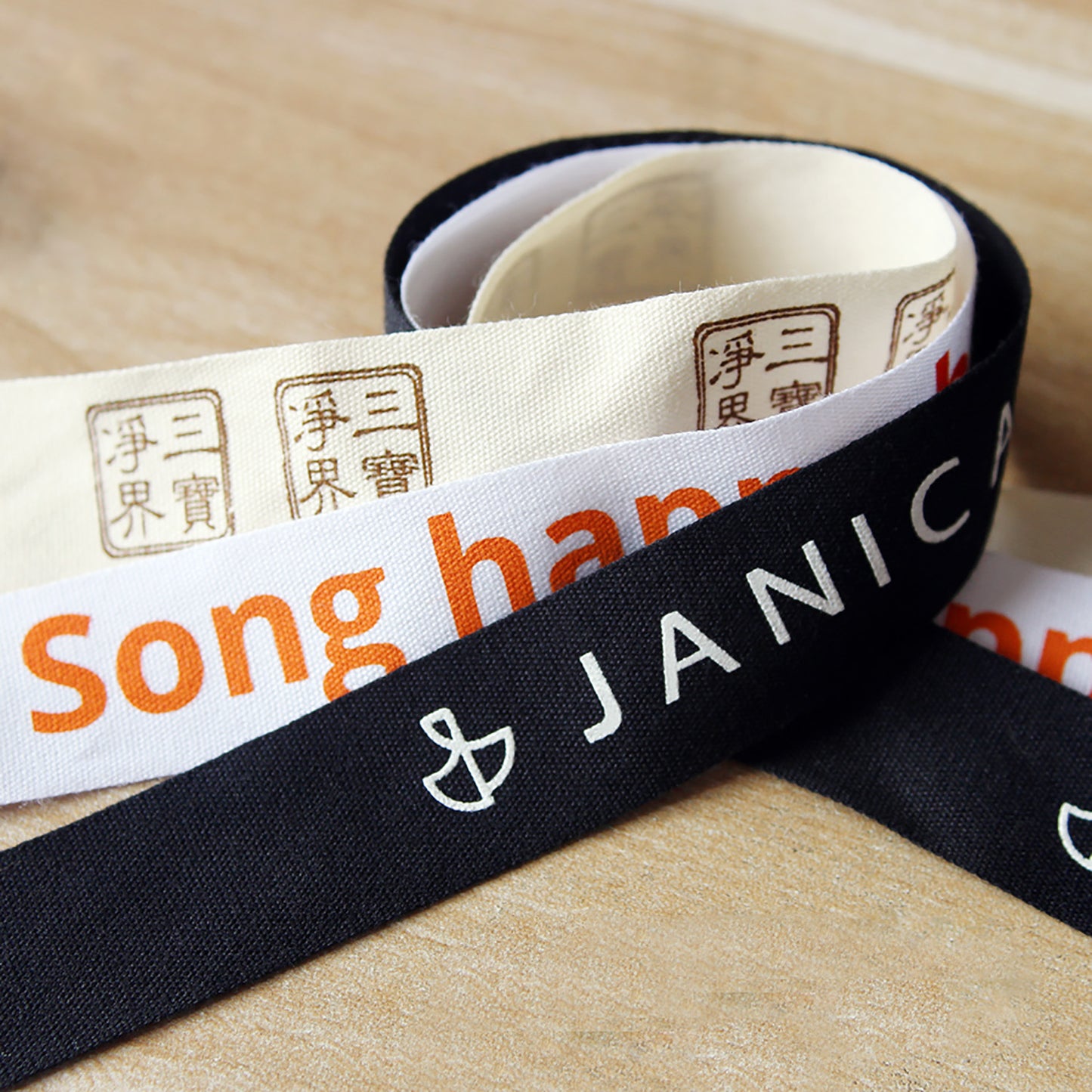 100yards Customized Logo Printed Cotton Ribbons