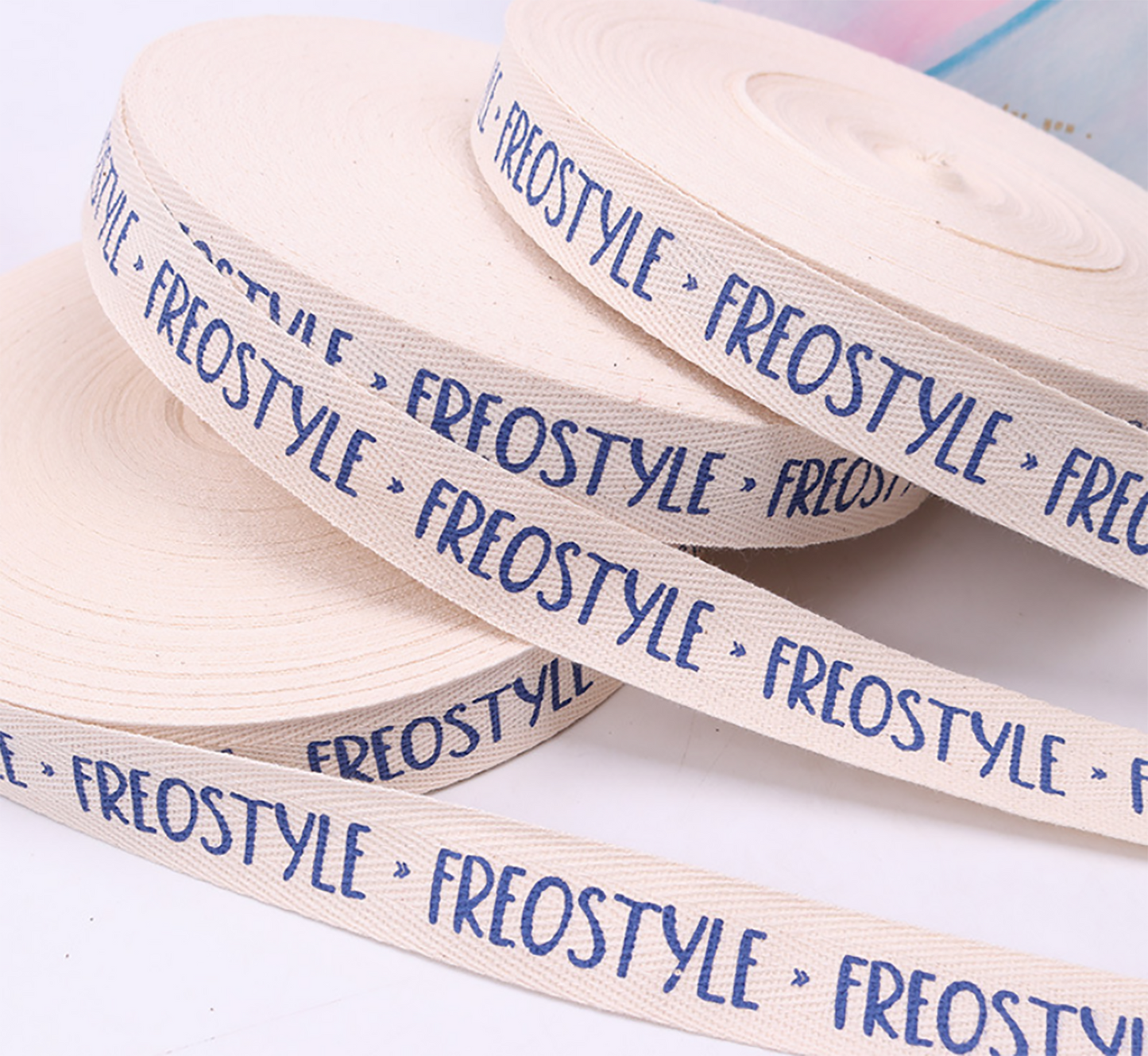 100yards Customized Logo Twill Cotton Ribbons