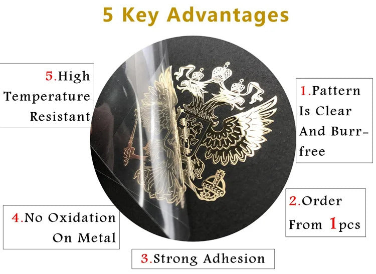 Metallic Printing Custom 3D Logo Transfer Stickers