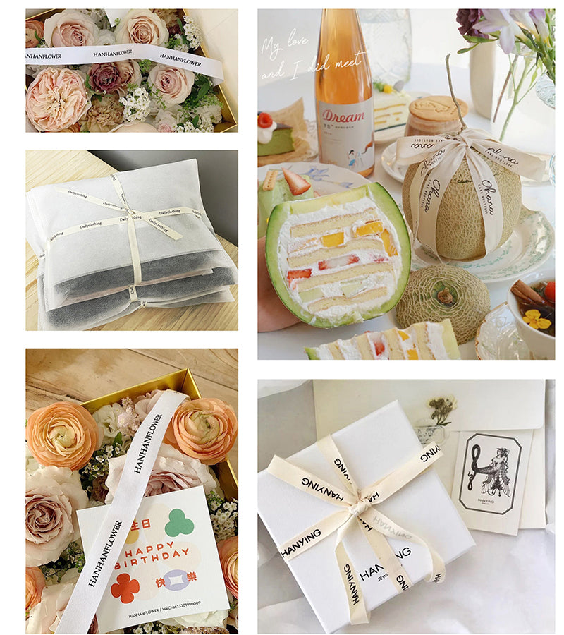 100yards Customized Logo Printed Cotton Ribbons