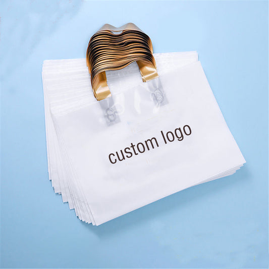 100PCS Custom Logo Plastic Shopping Bags