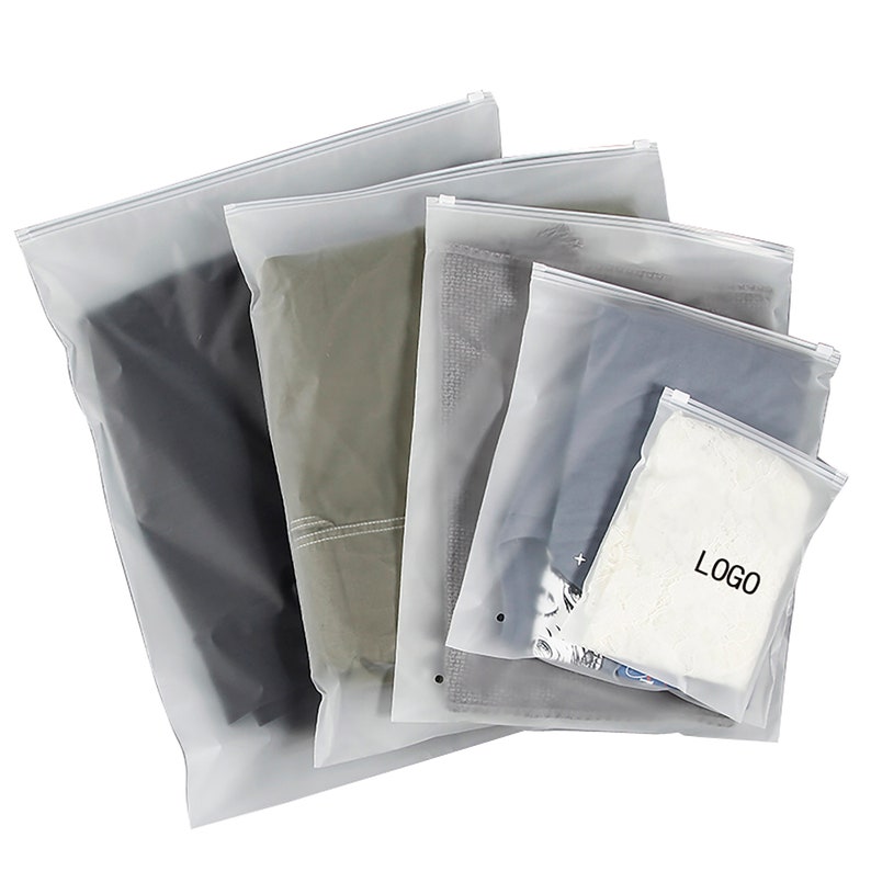 100 PC Custom Logo Zipper Bags for Clothing
