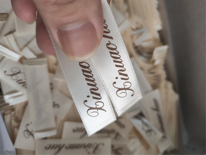 Custom Satin Sewing labels,Custom logo Pre-cut labels for handmade ite ...