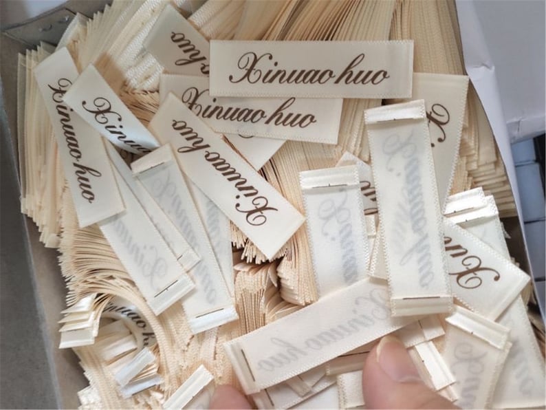 Precut Labels Custom Satin Sewing labels,Custom logo Pre-cut labels for handmade ite ...